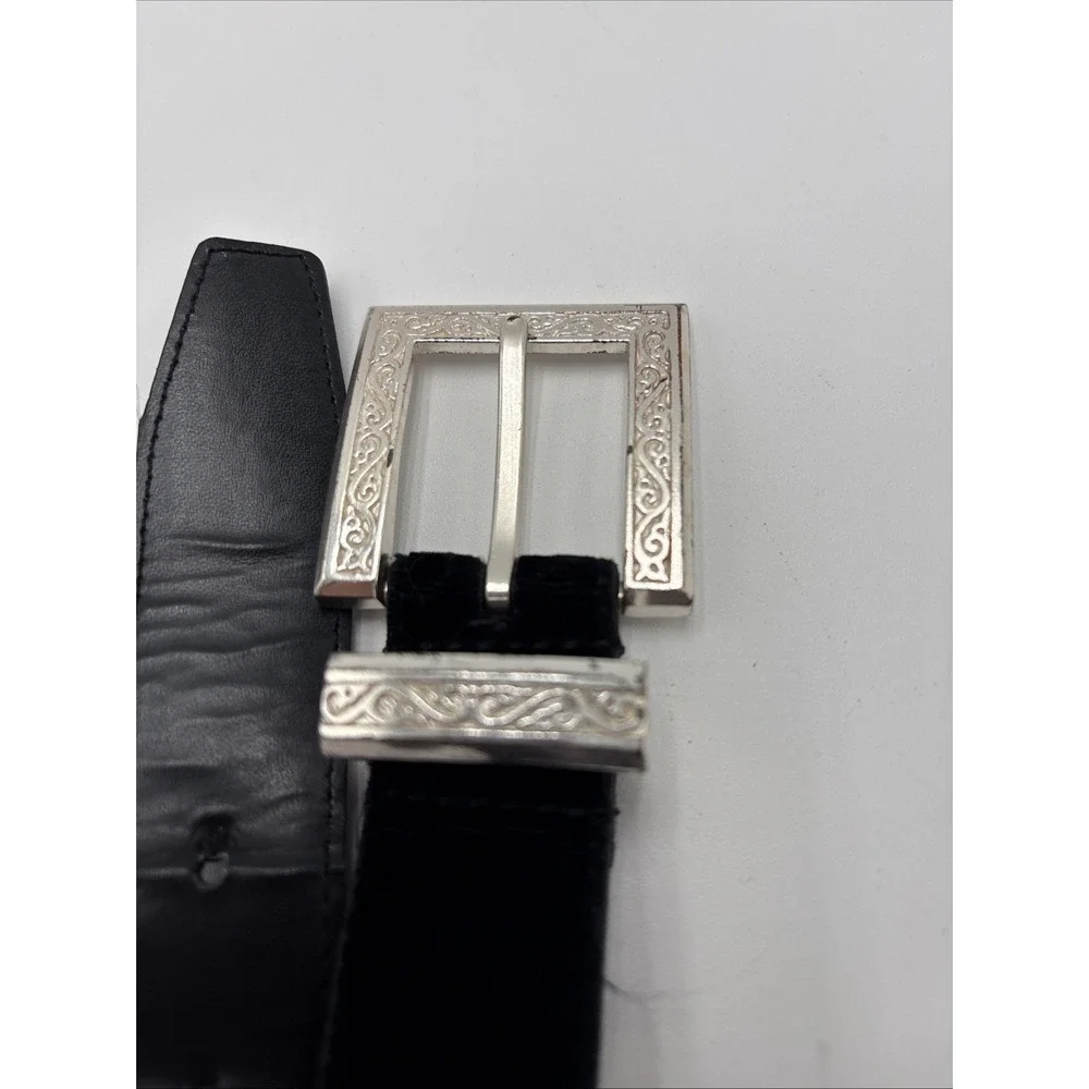 Vintage The Ritz Accessory Collection Belt 1998 Black Size M 35 Inch Silver Tone